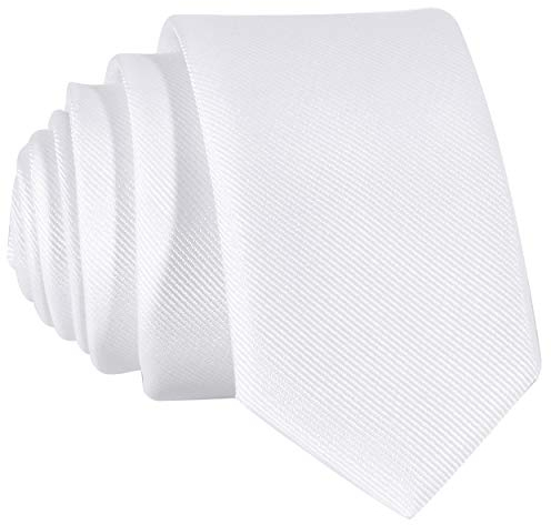 DonDon schmale weiße Krawatte 5 cm