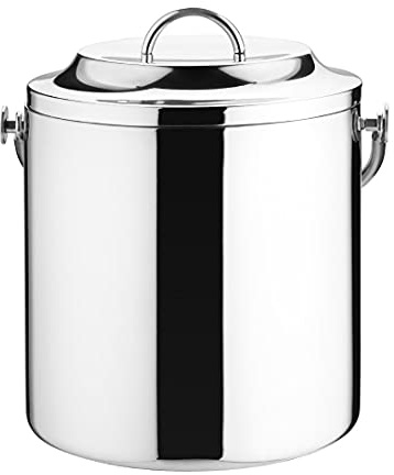 Olympia Eiskübel mit Deckel C569, 3,3 l, Edelstahl, rund, doppelwandig, isoliert, für Partys, Grillabende und Bars