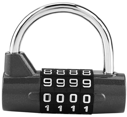 Cerradura de contraseña de puerta,candado de combinación de código de 4 dígitos,cerradura de contraseña de seguridad para gimnasio,escuela,casillero de empleados,maleta de viaje(BLACK)
