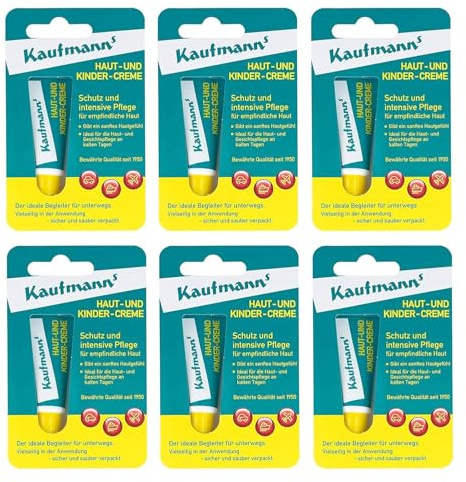 Kaufmanns Haut- und Kindercreme die optimale Pflegecreme für sensible und empfindliche Haut Schützt die Haut vor Reizungen und Schmerzen Ganztagescreme, 6x 60milliliter