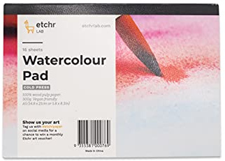 Etchr : Watercolour Paper : Block : 300gsm : 100% Wood Pulp : A5 : Not