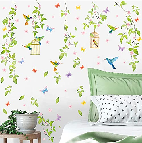 KAIRNE Wandtattoo Pusteblume,Blumen Wandtattoo für Kinderzimmer Mädchen,Bunt Wandsticker Löwenzahn für Schlafzimmer,Pflanzen Blumen Wandaufkleber für Wohnzimmer Babyzimmer Küche Fenster Tür Wanddeko