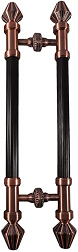 Retro-Haustürgriff, Doppelseitiger Push-Pull-Türgriff in H-Form, Edelstahl, passend für Glastüren, Holztüren (Color : Red Bronze, Size : 80cm/2.6ft)