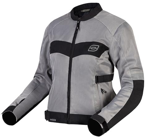 OZONE MOTO Dart Lady Motorradjacke Damen | Textil | Ellbogen und Schulterprotektoren | Mesh Belüftungseinsätze | Reflektierende Elemente