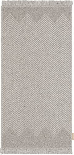 AGNELLA Noble Poco Teppich - Teppichboden 100% Ungefärbte Wolle, Natur, Minimalistisch, Weich, Modern, Skandinavisch, Indoor, 80X160 Grau