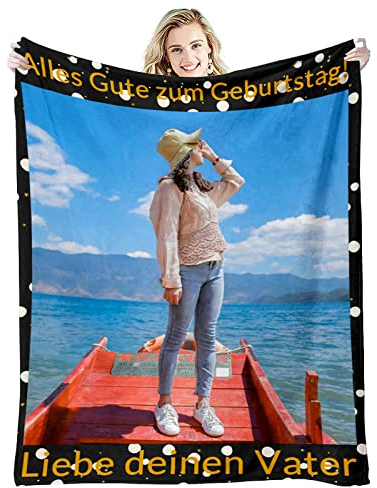 Personalisierte Decke Mit Foto,Fotodecke Mit Eigenem Foto Super Weich Warme Flanell Collage Kuscheldecke Geschenk für Freunde Haustier Familie Geburtstag Weihnachten (1 Fotostil-2)