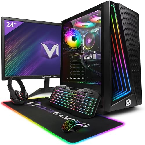 VIBOX V-76 PC Gamer Complet • 23 Écran • AMD Ryzen 5 5500 4,2 GHz • Nvidia RTX 4060 8 Go • 16 Go RAM • 1 to SSD • Windows 11 • WiFi