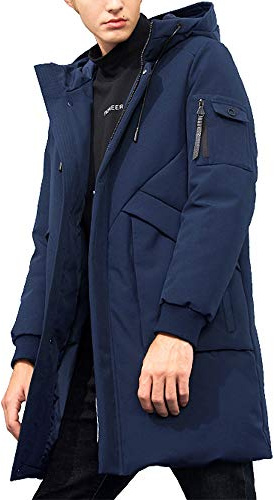 Manteaux d'hiver imperméables à capuche coupe-vent épais Parkas long rembourré pour homme