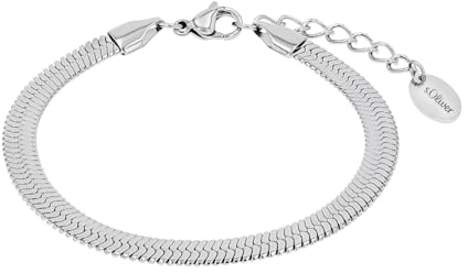 s.Oliver Armband Edelstahl Damen Armschmuck, 17+3 cm, Silber, Kommt in Schmuck Geschenk Box, 2036833