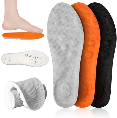 3 Paar Orthopädische Einlegesohlen Damen Herren, Komfort Sport Einlagen,Schuheinlagen Atmungsaktiv für Plattfuß,Fersensporn,Plantarfasziitis für Sport und Arbeitsschuhe Gr 39-40