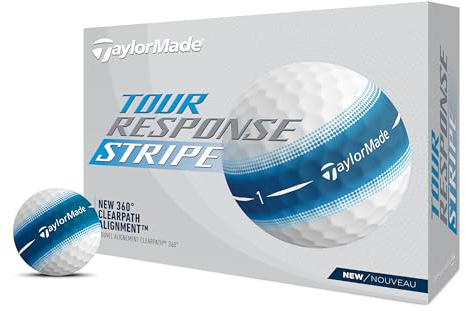 Taylormade Golf Tour Response Stripe Ball, Blau, Dutzend