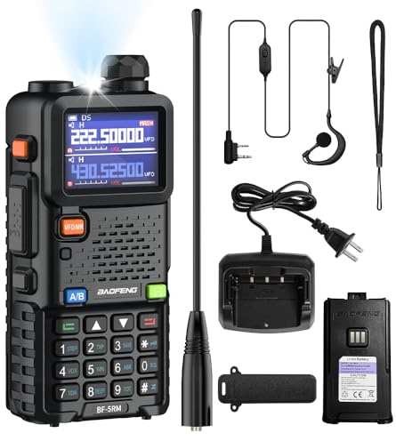 BAOFENG 5RM Walkie Talkie Radio Amateur VHF/UHF Doble Banda Portátil | Requiere Licencia, Hasta 8 W, Largo Alcance, Batería 2500 mAh, USB-C, 999 Canales, VOX, Radio FM, CTCSS/DCS