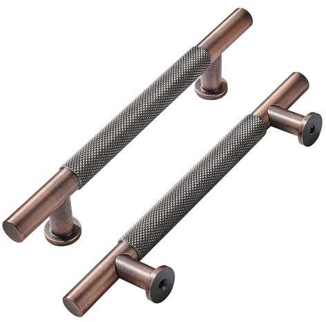 khtumeware Schubladengriffe, gerändelt, gebürstetes antikes Kupfer, Schubladengriffe, Küchen-Hardware, Küchengriffe für Schränke, Schrankgriffe, 152 mm, 10 Stück