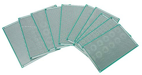 QANYEGN 10Pcs Double Side Prototype Stripboard, PCB Tinned Breadboard Circuit Board, PCB Prototype Soldering Circuit Board 9x15cm