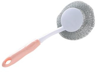 Beaupretty 3stücke Edelstahlschwämme Mit Langem Griff Stahlschrubber Und Metall-scheuerschwämme Zum Reinigen Von Pfannen Und Flaschen Und Wiederverwendbar
