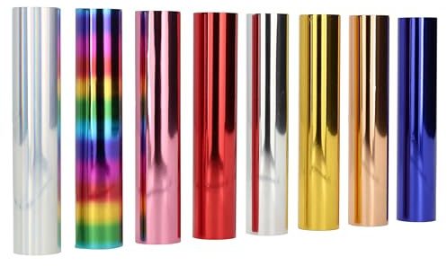 Crafts&Co® varm film för Heat Active Pen | 8-pack komplett set | applicera spektakulära folieeffekter på kort, klippböcker med mera | Rita eller skriva dina vackraste skapelser