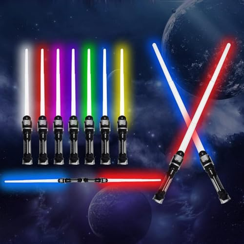2 Pezzi Spada Laser Giocattolo Elettronica,Spade Laser per Bambini,Spada laser giocattolo,allungabile,Lightsaber Light Up Toy,Bambini Light Up Sword,Giocattolo Festa Fluorescente per Bambini
