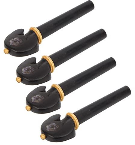 KIMISS High Performance 4pcs Digne DE Violon PEG SCARVED FLORW BOINDE Bois Accessoires D'INSTRUMENTS DE Musique DE Musique Coquille D'ORMEAU (Coquille Blanche) (Coquille d'ormeau)