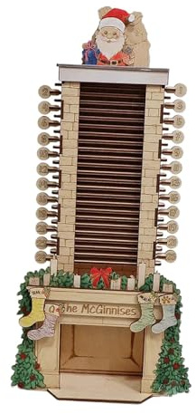 CarpNettore Calendario de Adviento de Madera Navideño, Decoración de Oficina, Centro de Mesa de Restaurante, L