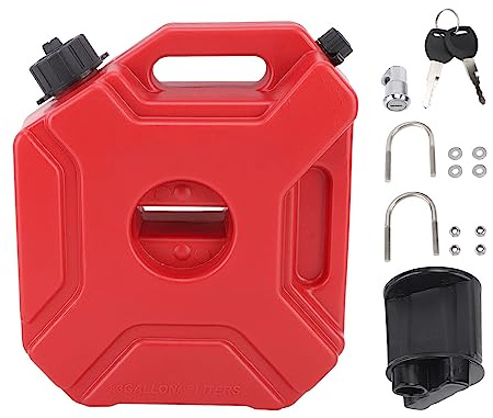 Cocoarm 5L 1.3 Galones Tanque de, Contenedor de Gasolina de Gas de Gran Capacidad Roja, Latas de Almacenamiento de Gasolina de para Automóvil (con soporte)