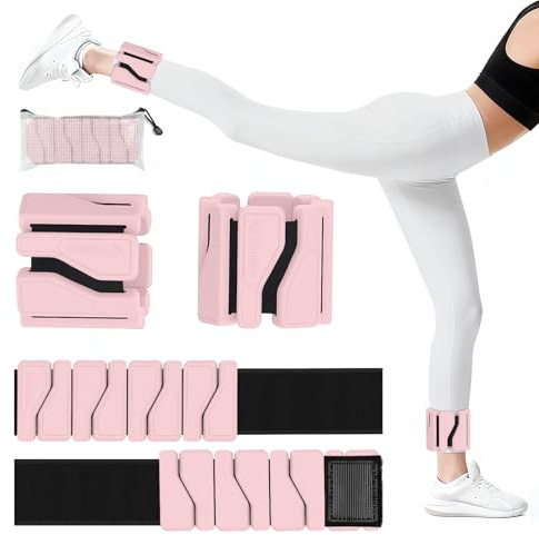 Abahub Gewichtsmanschetten Hand Fuß Handgelenk Gewichte Set2er (Je 0.45kg) | für Beine und Arme Wrist Ankle Weights verstellbar für Zuhause Heimtraining, Laufen, Yoga & Pilates Set2er (insgesamt 0.9kg)