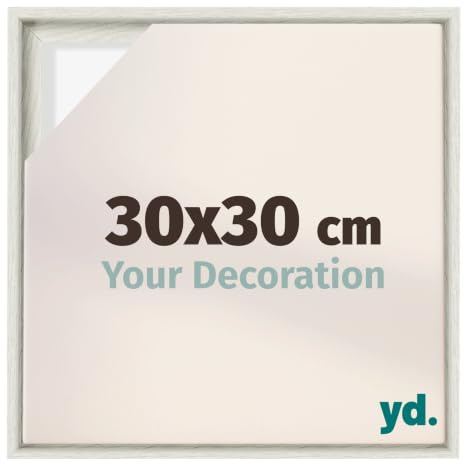 yd. Schattenfugenrahmen 30x30 White Wash - Rahmen für Leinwand - Holz Lyon | Schattenfugenrahmen für Leinwände, Geeignet für Leinwände bis 2 cm Dicke, Ohne Rückwand und Glas, Made in Holland