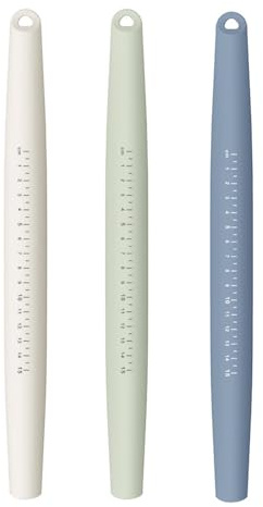 FOLAI 3 Stück Silikon Nudelholz mit Maßstab, 34 x 3 cm Nudelholz Silikon Teigroller, Antihaft-Oberfläche Kinder Teigrolle,Kinder Backen, für Kuchen Backen Pizza Fondant Cookie