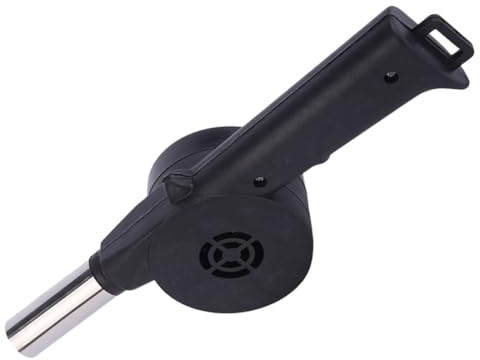 FOMIYES Soffiatore a Manovella per Barbecue Ventilatore da Stufa Soffietto per Braciere in Metallo e Plastica, Utensile Portatile per Cucina Esterna, Picnic e Campeggio, Mantice