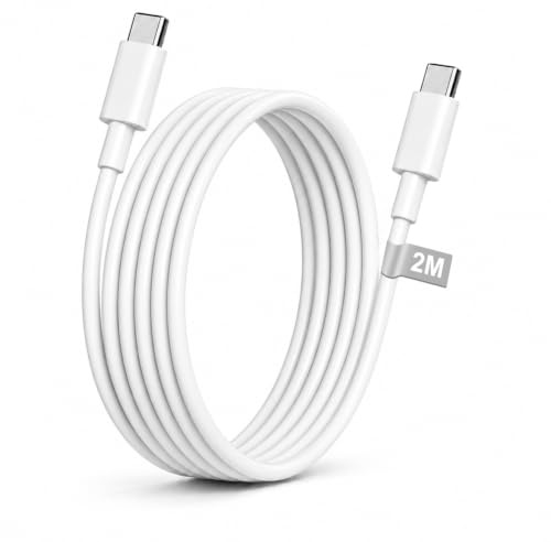 Cable USB C Carga Rápida 2M, 60W Resistente y Flexible Cabo USB C para Viaje/Casa/Oficina, Compatible con iPhone 17/16/15/Plus/Pro, Galaxy S23/S24/S25, iPad Pro/Air, MacBook Pro/Air, Huawei, Xiaomi
