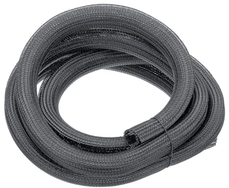 QUARKZMAN Guaina Intrecciata Autoadesiva 1-1/2 3 M Grigia Guaina Divisibile Resistente Al Fuoco UL94-V2 PET Per Cavi Automobilistici E Domestici