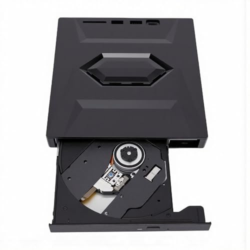 Jectse Extern DVD-enhet USB 3.0 och Typ C Bärbar CD DVD-brännare Läsarskrivare med 7 i 1-hubb för Bärbar Stationär PC Wins