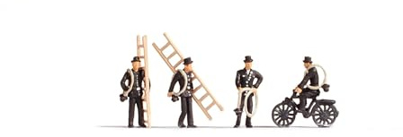 NOCH H0 Figuren Kaminkehrer, 4 handbemalte Figuren im Maßstab 1:87 (H0), ideal für Modellbau-Szenerien und Glücksbringer