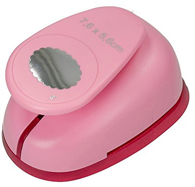 efco 1795032 Stanzer 3XL, Oval gezahnt Motivstanzer, Metall, rosa, 7.6 x 5.6 cm