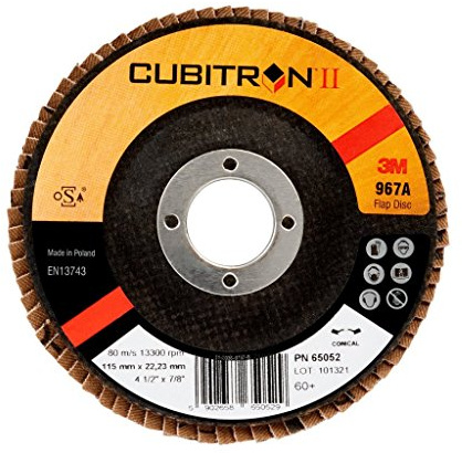 3M Cubitron Ii Disco Lamellare 967 A, 115 mm, 22.23 mm, 40 +, Conica, 10 Pezzi/Cartone