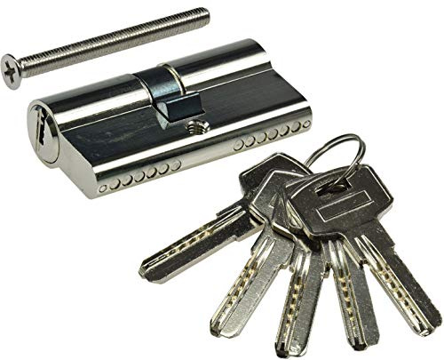ChiliTec Schließzylinder 60mm, 30/30mm, Türzylinder | für DIN Einsteck-Schlösser, erhöhte Sicherheit, Zylinder mit 5 Sicherheitschlüssel