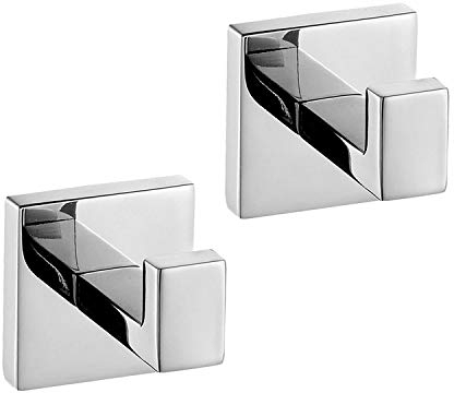 Kelelife 2 Stk. Handtuchhaken Chrom, Badhaken aus Edelstahl für ein Handtuch, Bademantel, Kleiderhaken