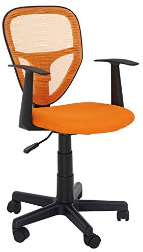 CARO-Möbel Kinderdrehstuhl Studio - Ergonomischer Schreibtischstuhl mit Armlehnen, Verstellbar, Orange - Ideal für Kinder, Atmungsaktives Mesh, Leichter Aufbau [bis 80kg]