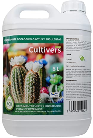 CULTIVERS Bio-Dünger Für Kakteen Und Sukkulenten, 5 L Flüssigdünger Für EIN Gesundes Wachstum Mit Höherer Blüte. Pflanzen Sind Resistenter Gegen Krankheiten