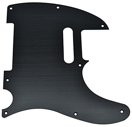 Dopro Schlagbrett für Telecaster, eloxiertes Aluminium, 8 Löcher, 1-lagig, passend für amerikanische/mexikanische Fender Telecaster, Schwarz