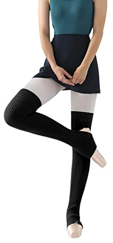 Long Knitted Dance Ballet Leg Warmers Stockings Stretch Thermal Yoga Thigh High Socks Over Knee Warmer Footless Socks Winter Warm Cashmere Knee Wrap Sleeves for Arthritis, Joint Pain Relief, 1 Pair