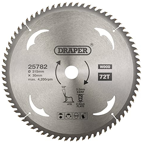 Draper 25782 TCT Circular Saw Blade for Wood, 315 x 30mm, 72T