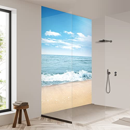 yourplate Duschrückwände individuelle Größe (Das Meer) | 3mm Aluminium Verbundplatte, exklusives Design, einfache Montage, geringes Gewicht, fugenlos, wasserdicht, pflegeleicht