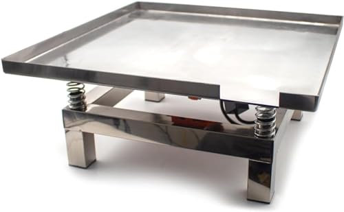 Mini Table Vibrante en Béton Banc d'essai de Vibration Bloc d'essai Plate-Forme de Vibration Table Vibrante électrique en Acier Inoxydable Vibrateur à Plaque Plate 3000 tr/min, 50 * 50 * 25 cm-220 V (