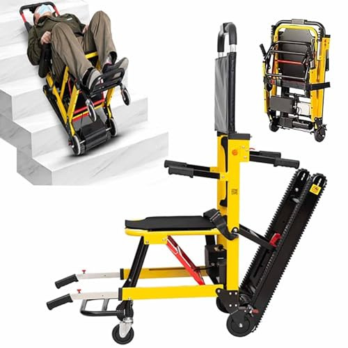 DDZJTPP Elektrischer Rollstuhl Für ältere Menschen Zum Treppensteigen, Tragbarer Leichter Treppenlift, Treppenlifte Patienten-Transporthilfe Für Behinderte Mit Leistungsstarken Motoren