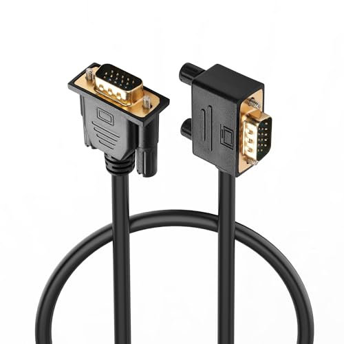 PNGKNYOCN 90 Degree VGA Cable,0.5M 1080P Full HD Right Angle VGA Male to VGA Male Monitor Cable for Computer Monitor Projector and More (0.5M)