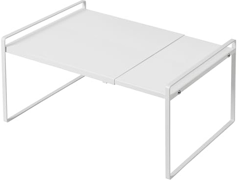 Nxconsu Expandable Shelf for Cabinets, Cabinet Shelf Riser, 12 White