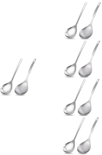 Ciieeo 10 Piezas Colador De Pimienta Cucharas Ranuradas Para Cocinar Espumadera Para Pasta Cuchara Escurridora De Pasta Colador De Araña De a De a Acero Inoxidable 304