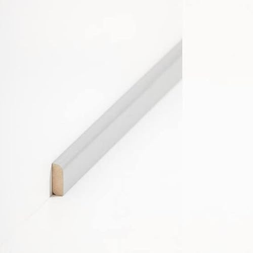 PROVISTON Lot de 5 baguettes de recouvrement en bois massif - 8 x 22 x 2000 mm - Gris - À coller, clips, vis et clouer - Plinthes