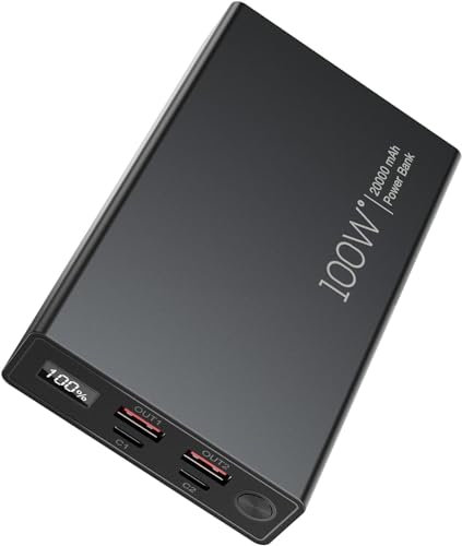Power Bank, 100W 20000mAh Power Bank Phone, Laptop Externe Handy Batterien USB C Input&Output, Kompatibel mit MacBook Pro Surface Go iPad Air iPhone 15 14 Pro Max Mini Steam Deck etc