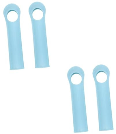 Zerodeko 4 Stück Griffe handhaben Besenstielgriff einziehbar Stielgriff für Bodenreinigungsbesen broomstick kehrwalzenaufsatz Ersatzgriff für Besenstiel Moppgriff-Endkappe Plastik Sky-blue